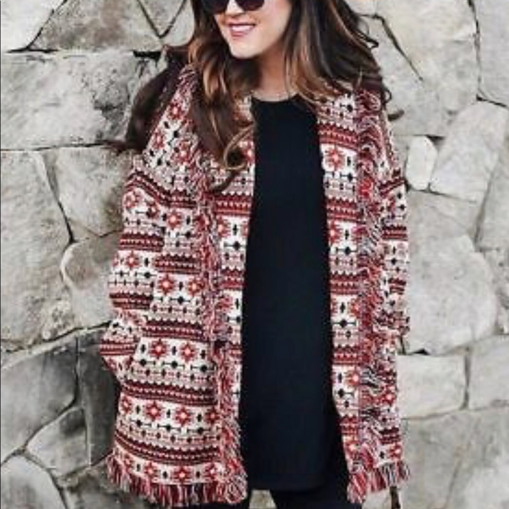 Zara red fringed jacket - Picture 6 of 11